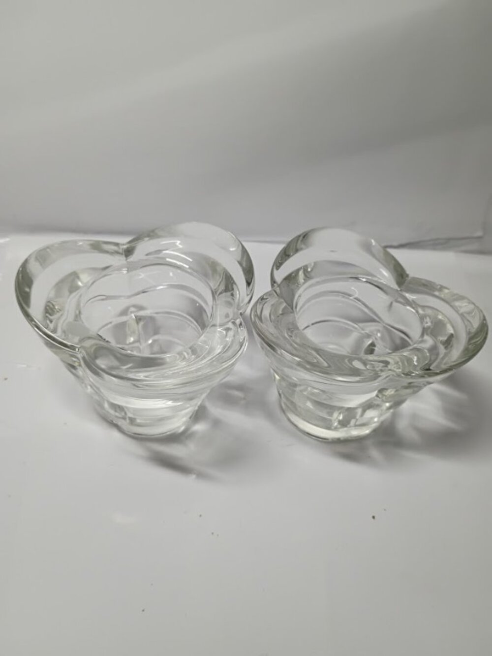 Borgonovo VTG 1950-1970 Set 2 Italian Glass Crystal Tealight Candle Holders - Picture 3 of 6